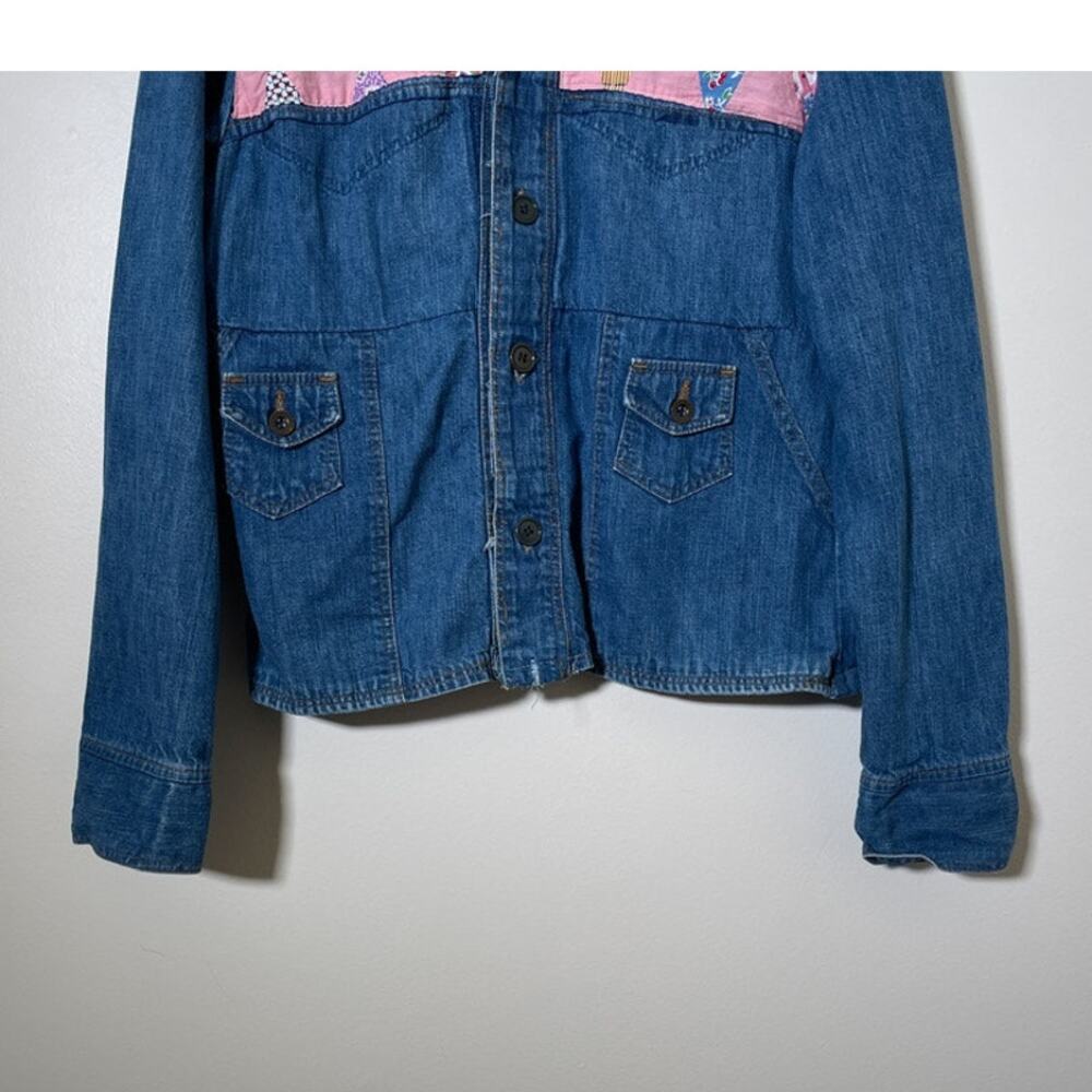 Vtg 1970's WRANGLER Blue Denim Quilt Jacket / Sz M / Button Up LUCCA MONNIE Boho - Picture 4 of 13